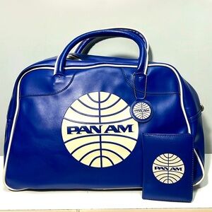 PAN AM ‘Orion’ Vintage Travel Bag  w/ Passport Case - Blue